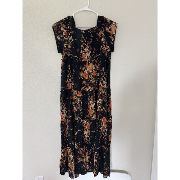 NWT NATURAL LIFE Berkley Maxi Dress Black Floral Boho Chic Hippie Indie Size S - Picture 8 of 9
